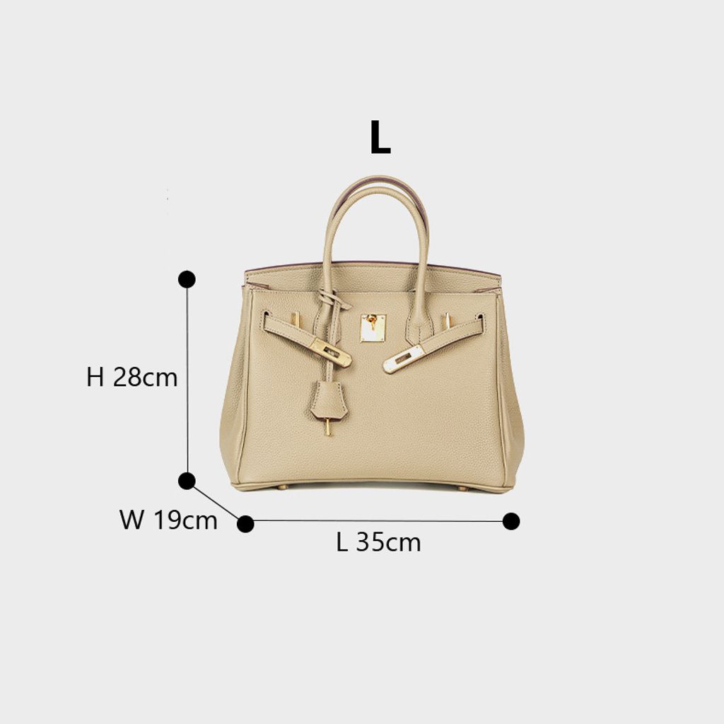 Premium Togo Leather Structured Top Handle Bag – Large Size Reference