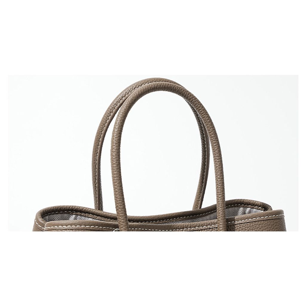 Premium Togo Leather Structured Tote Bag – Strap Detail