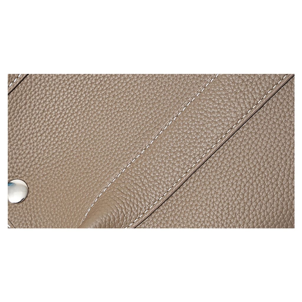 Premium Togo Leather Structured Tote Bag – Stitching Detail