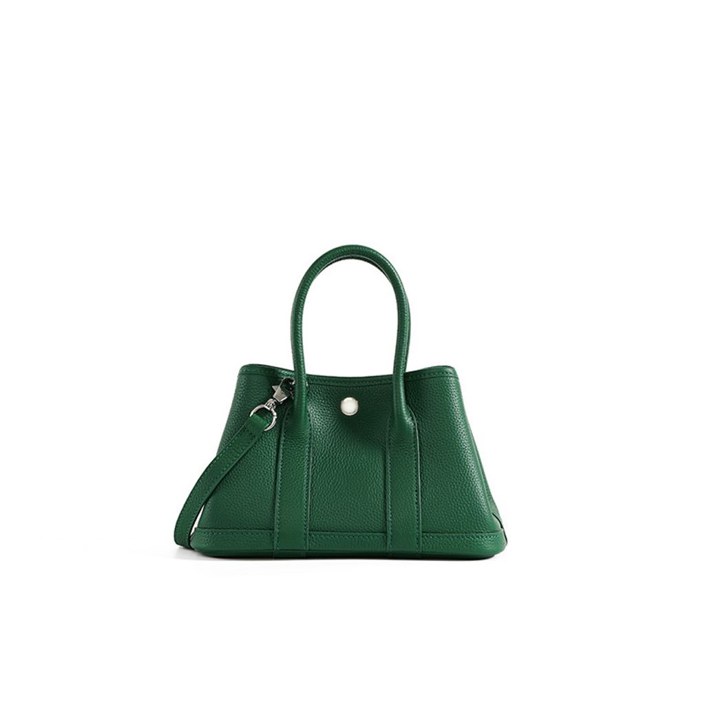 Premium Togo Leather Structured Tote Bag in Velvet Green – 25 cm (Small Size)