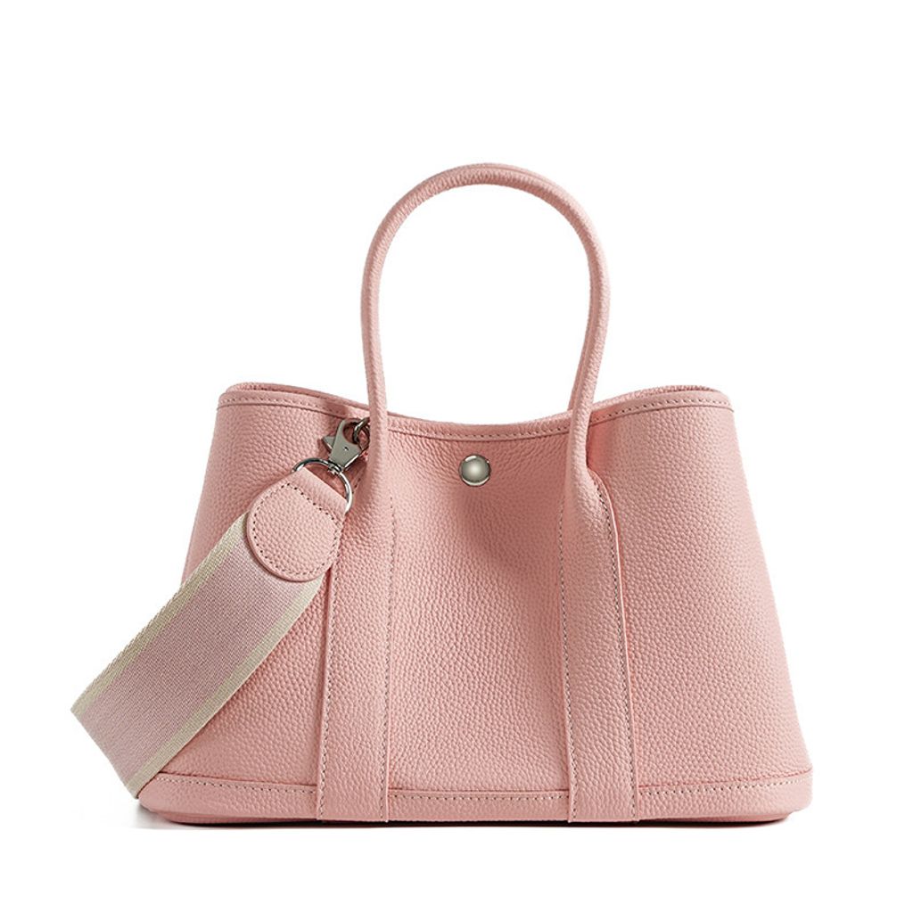 Premium Togo Leather Structured Tote Bag in 3Q Pink – 36 cm (Large Size)