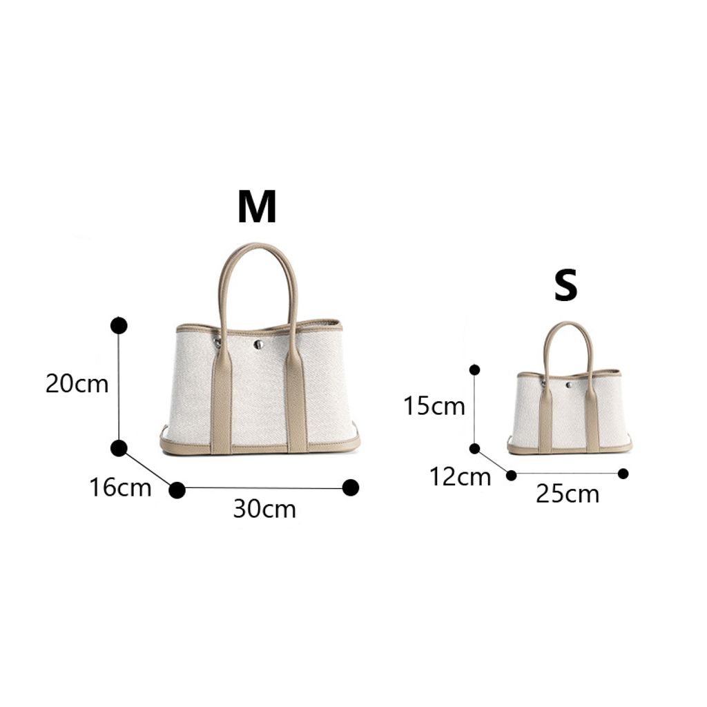Premium Genuine Leather and Canvas Structured Tote Bags – Medium (30 × 20 × 16 cm) and Small (25 × 15 × 12 cm) Sizes