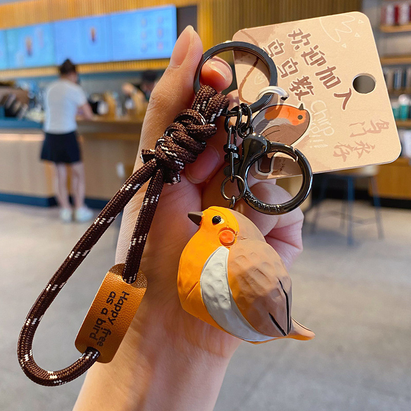 Robin keychain charm