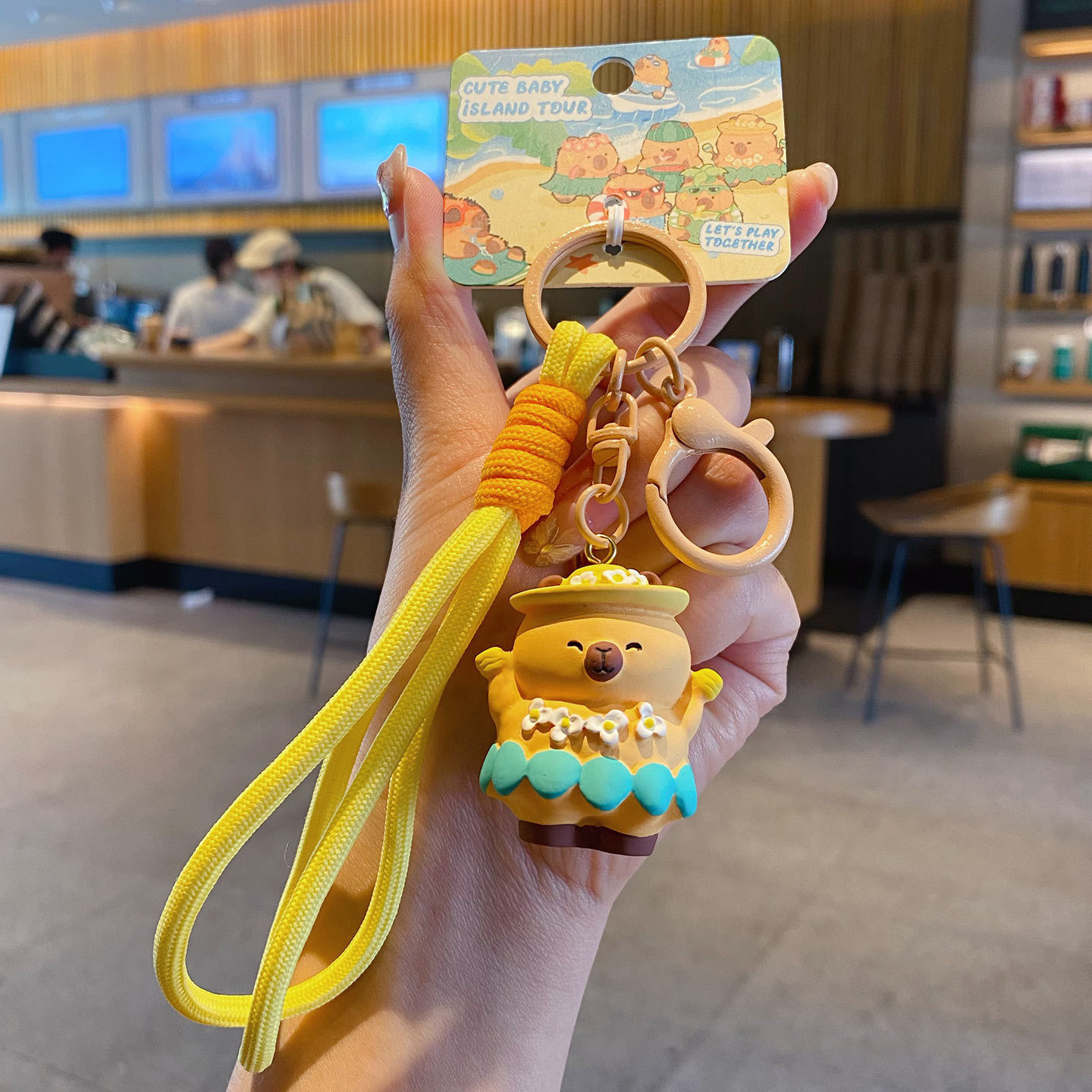 Maracas capybara keychain charm