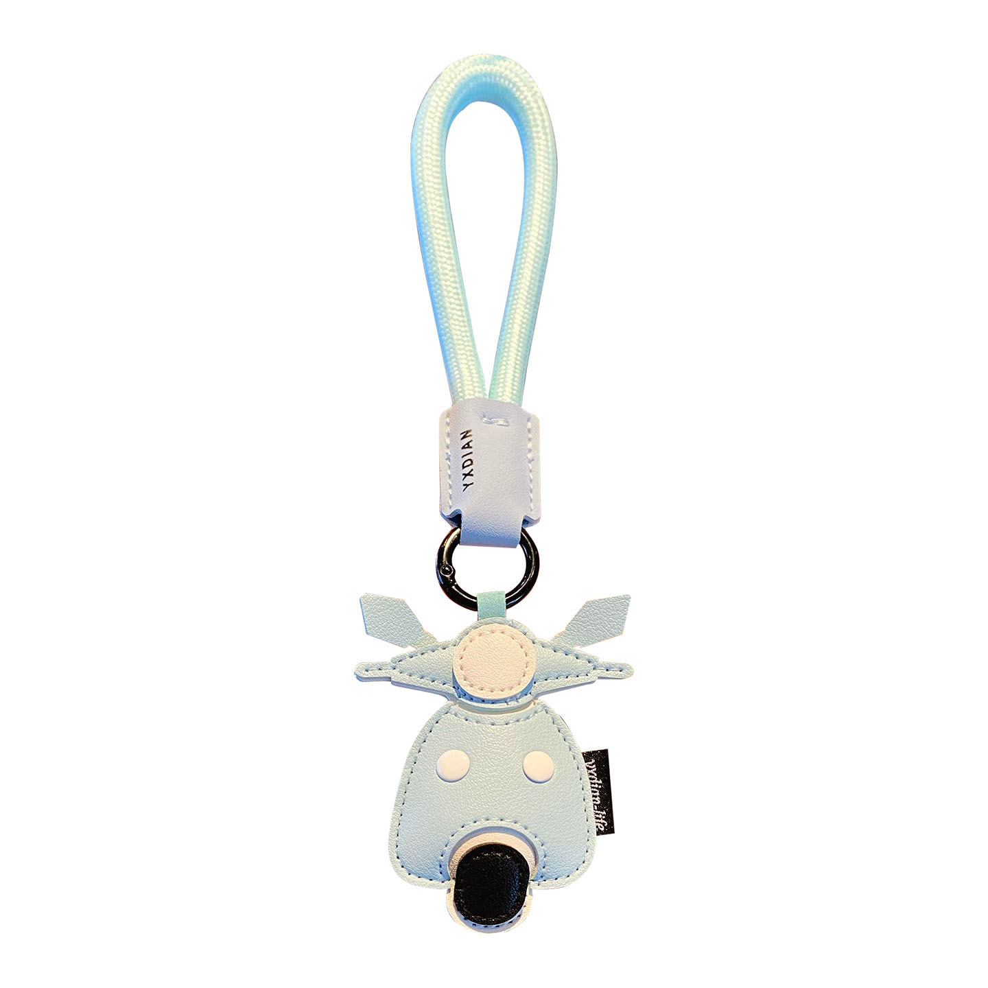 Motorcycle keychain charm on white background