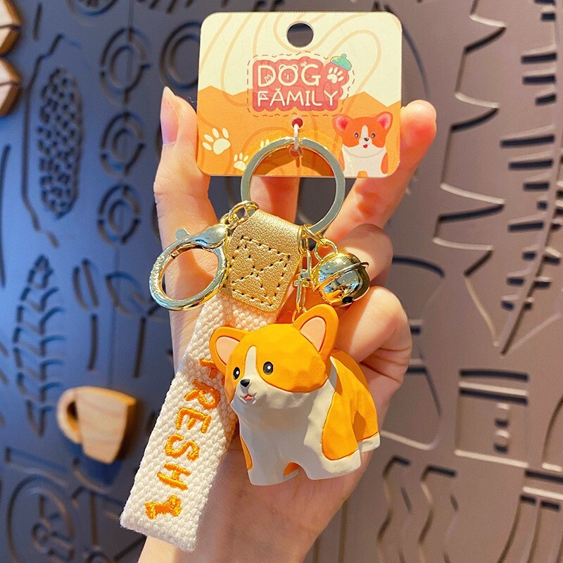 Corgi keychain charm