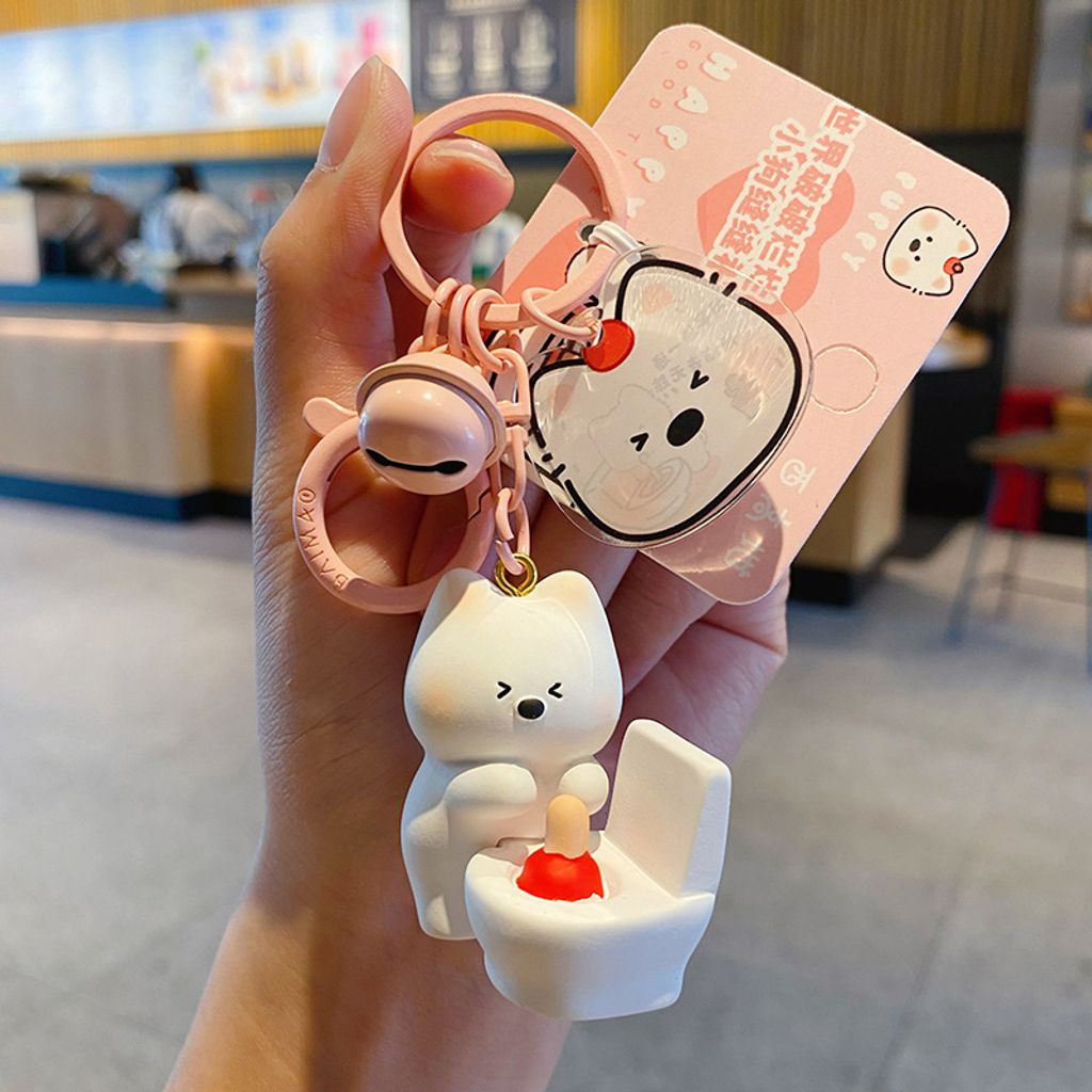 Westie puppy lazy day keychain charm all cleared up variant