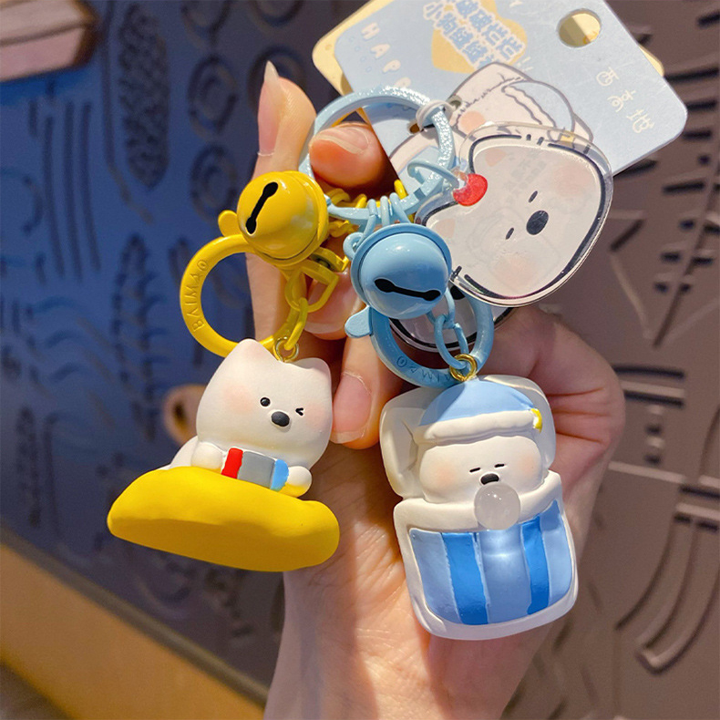 Easy win mode and lucky nap mode keychain charm