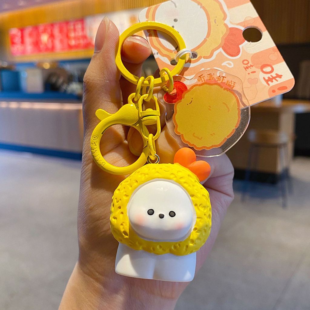 Cute foodie dog keychain charm fried shrimp dog variant