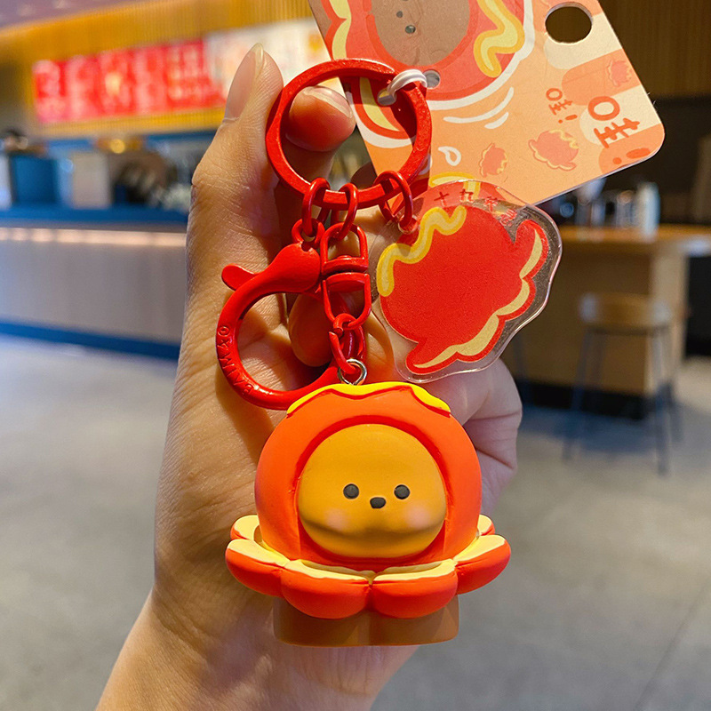 Taiyaki dog keychain charm