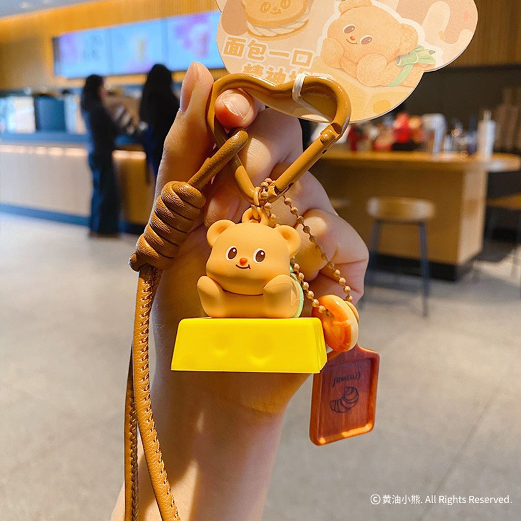 Butterbear foodie keychain charm cheese variant