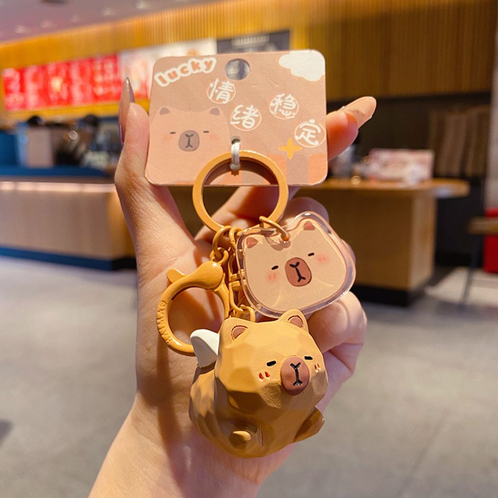 Cute pet paradise flying keychain charm flying capybara variant