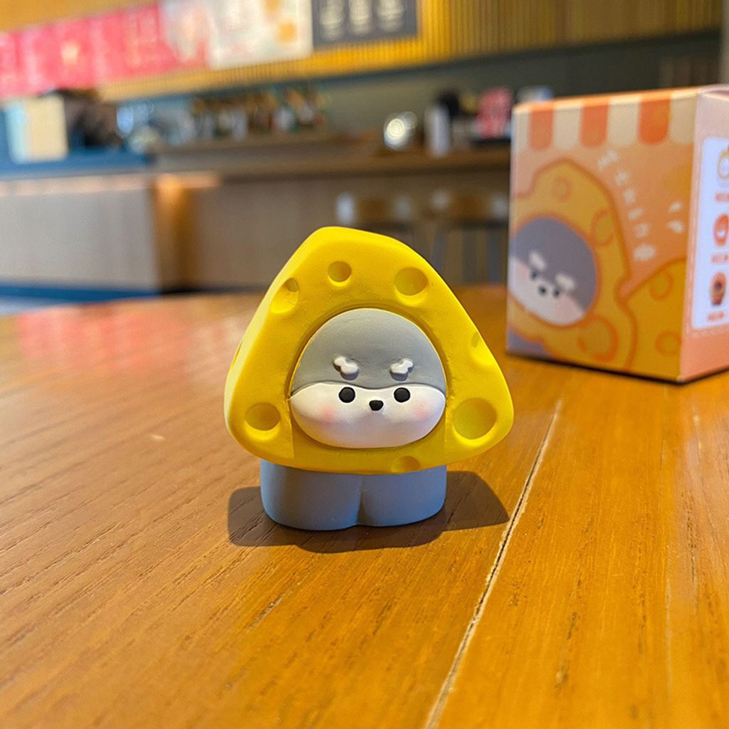 Cute foodie dog mini figurine triangle cheese dog variant