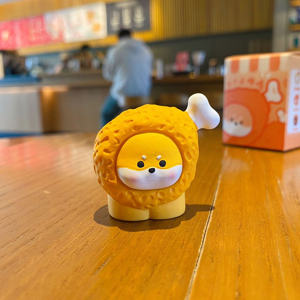 Cute foodie dog mini figurine crispy drumstick dog variant