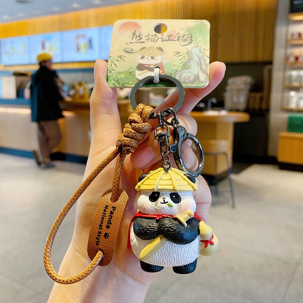 Panda hero keychain charm