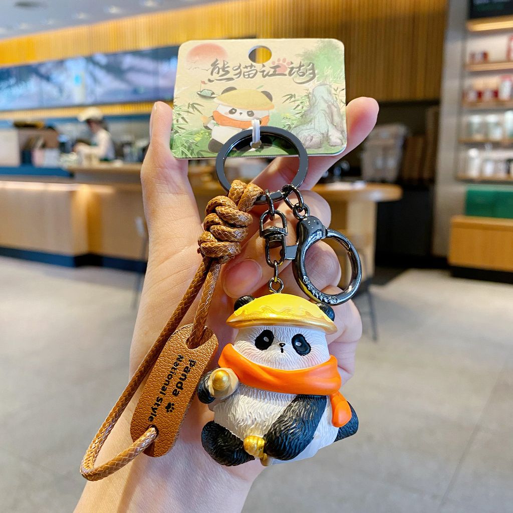 Imperial panda detective keychain charm