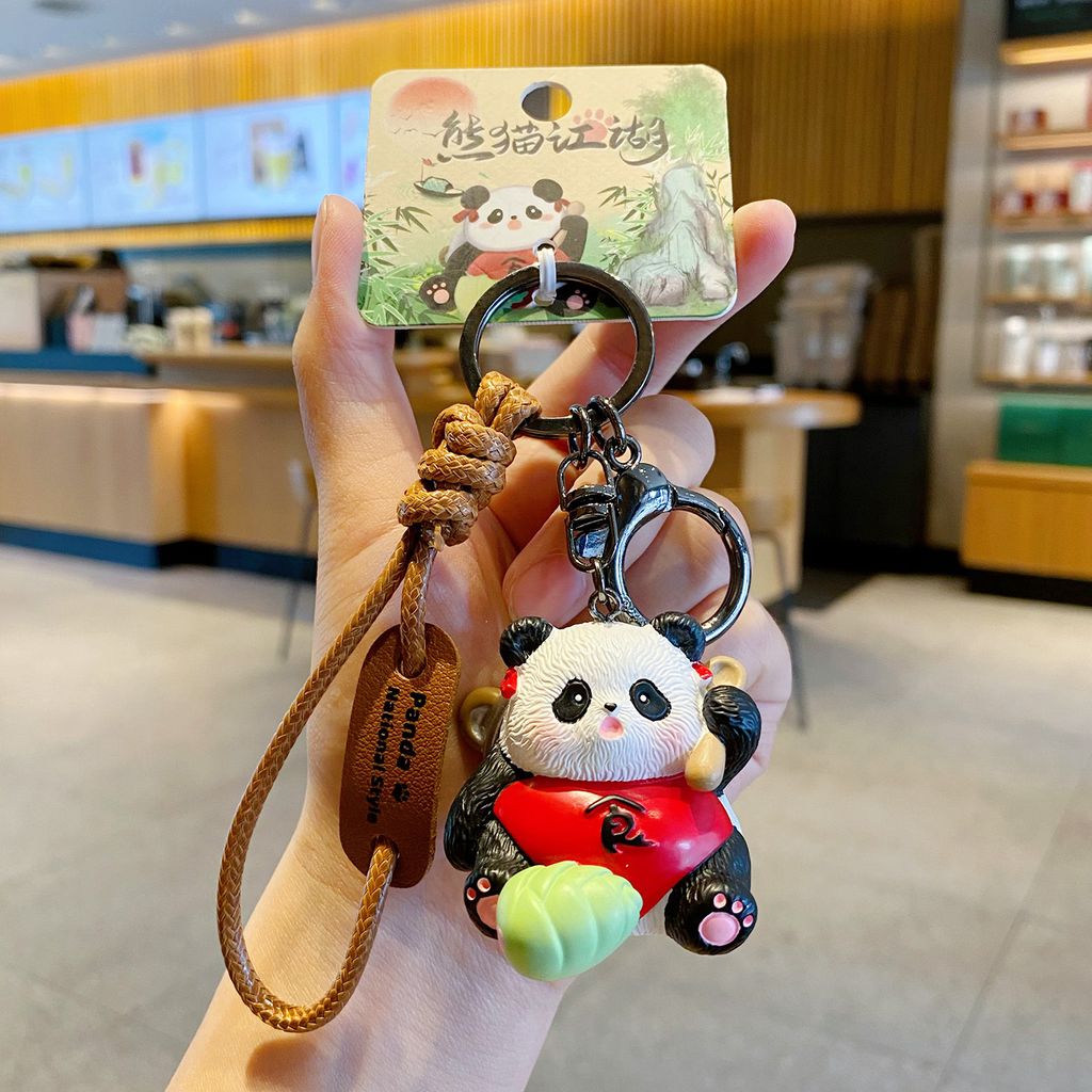 Sweet panda girl keychain charm