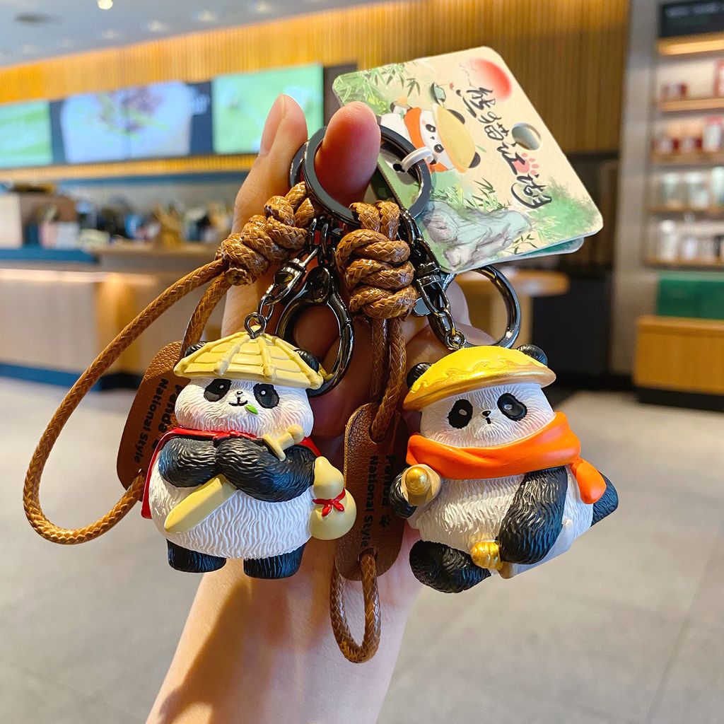 Panda hero and imperial panda detective keychain charms