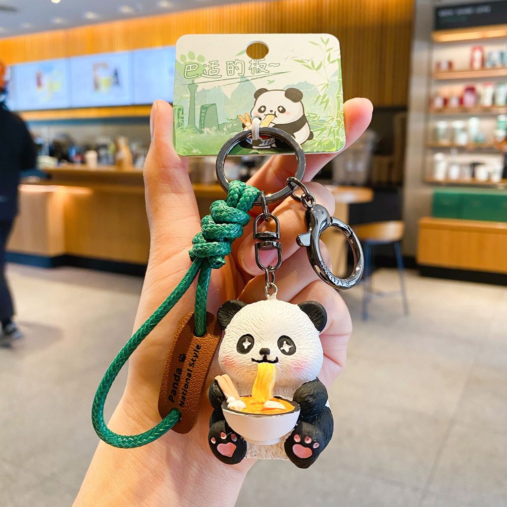 Malatang panda keychain charm