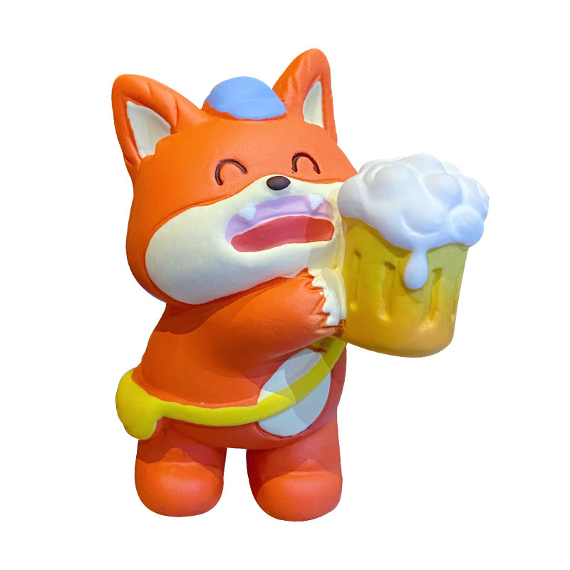 Raising a toast mini figurine on white background