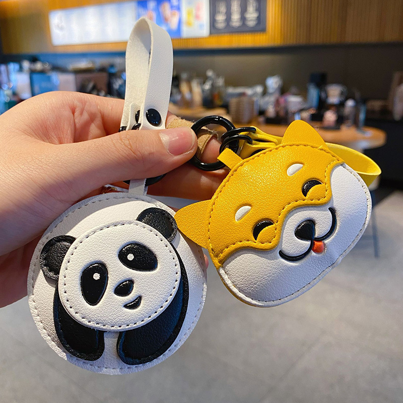 Panda and Shiba Inu keychain charm