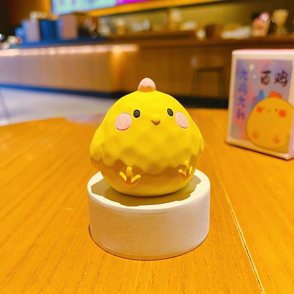 Rooster of the cute round Chinese Zodiac mini figurine