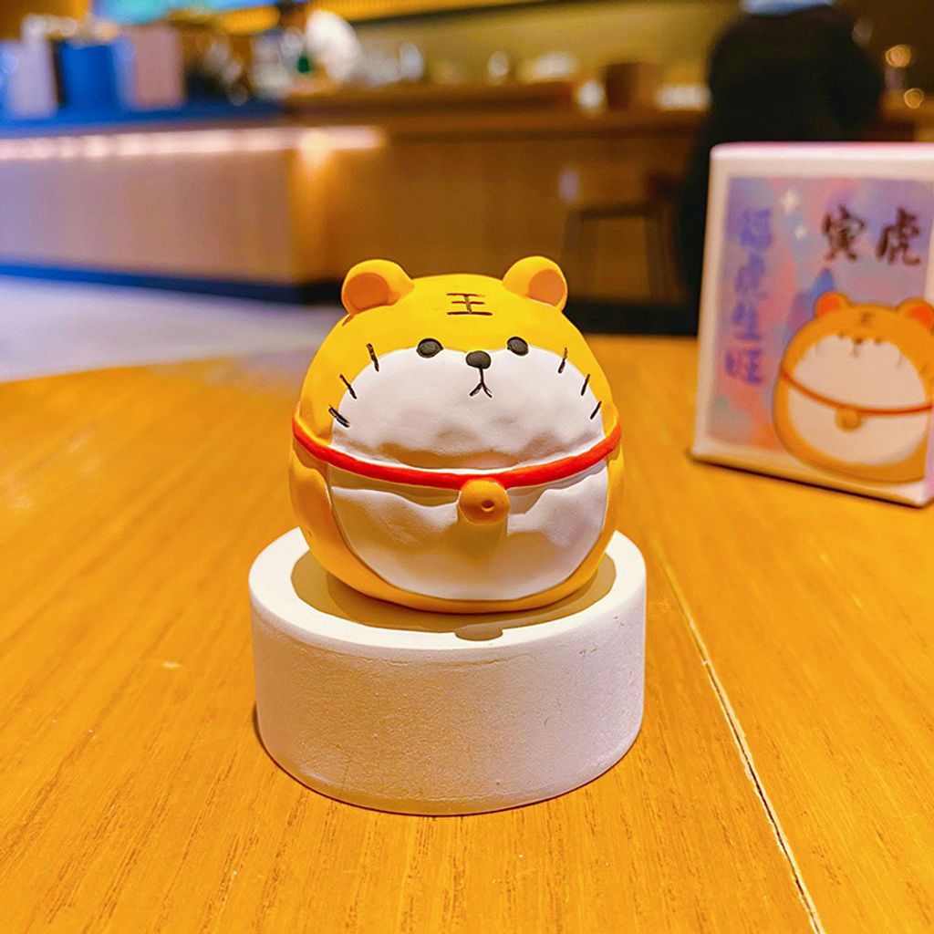 Tiger of the cute round Chinese Zodiac mini figurine