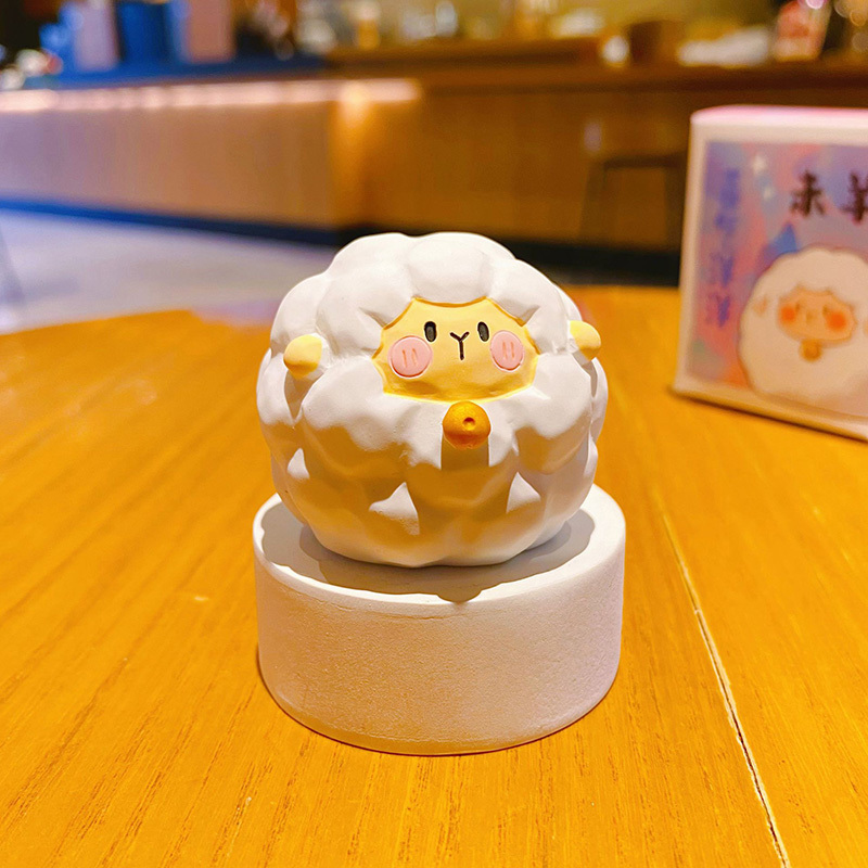 Goat of the cute round Chinese Zodiac mini figurine