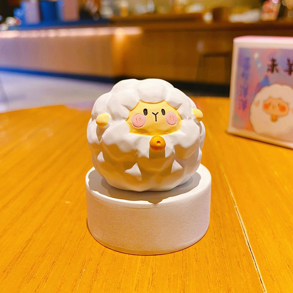 Goat of the cute round Chinese Zodiac mini figurine