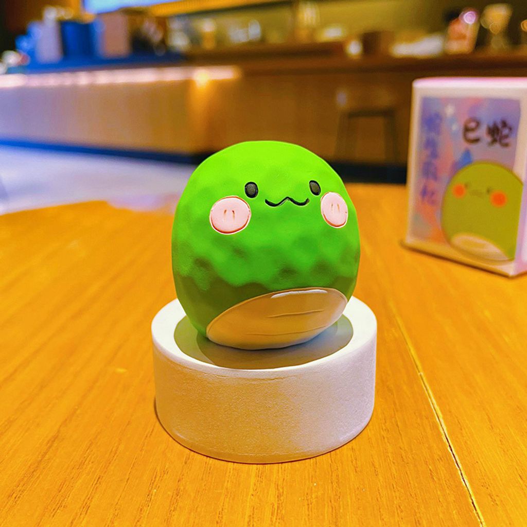 Snake of the cute round Chinese Zodiac mini figurine