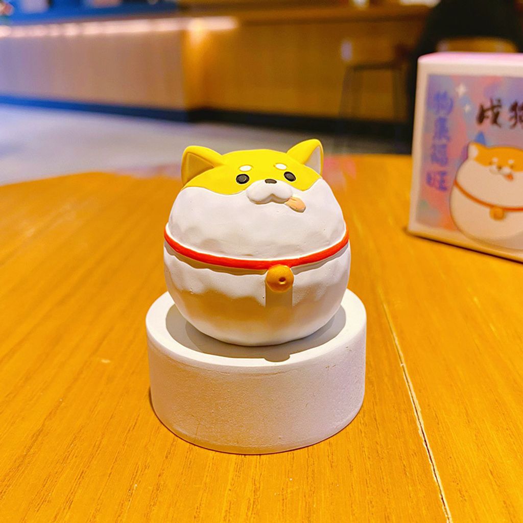 Dog of the cute round Chinese Zodiac mini figurine