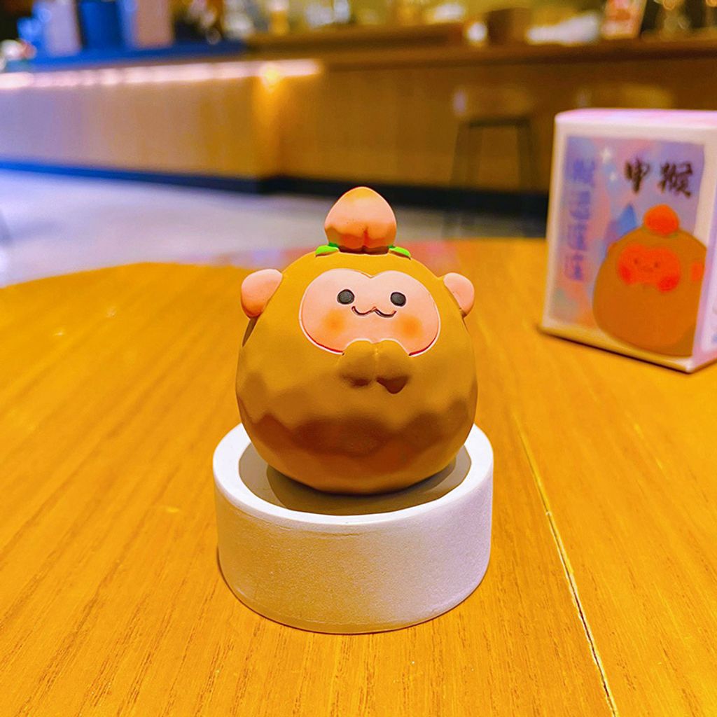 Monkey of the cute round Chinese Zodiac mini figurine