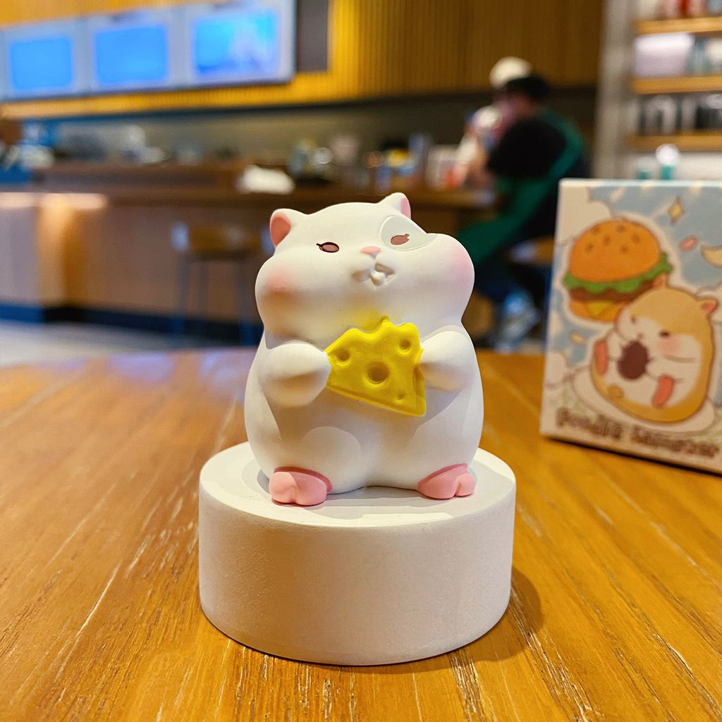 Cheese hamster mini figurine