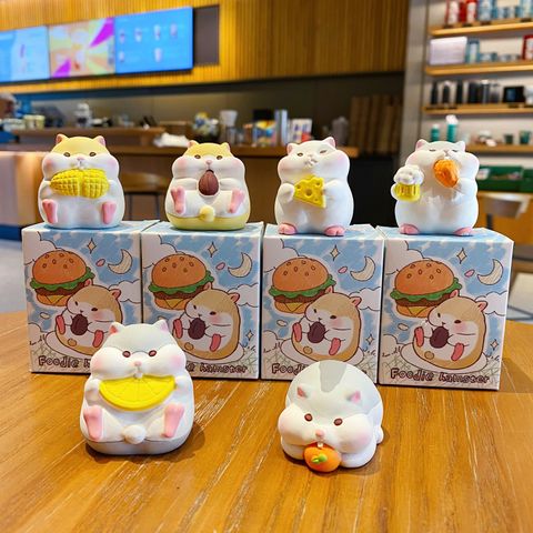 Foodie hamster mini figurines featuring all six designs displayed together