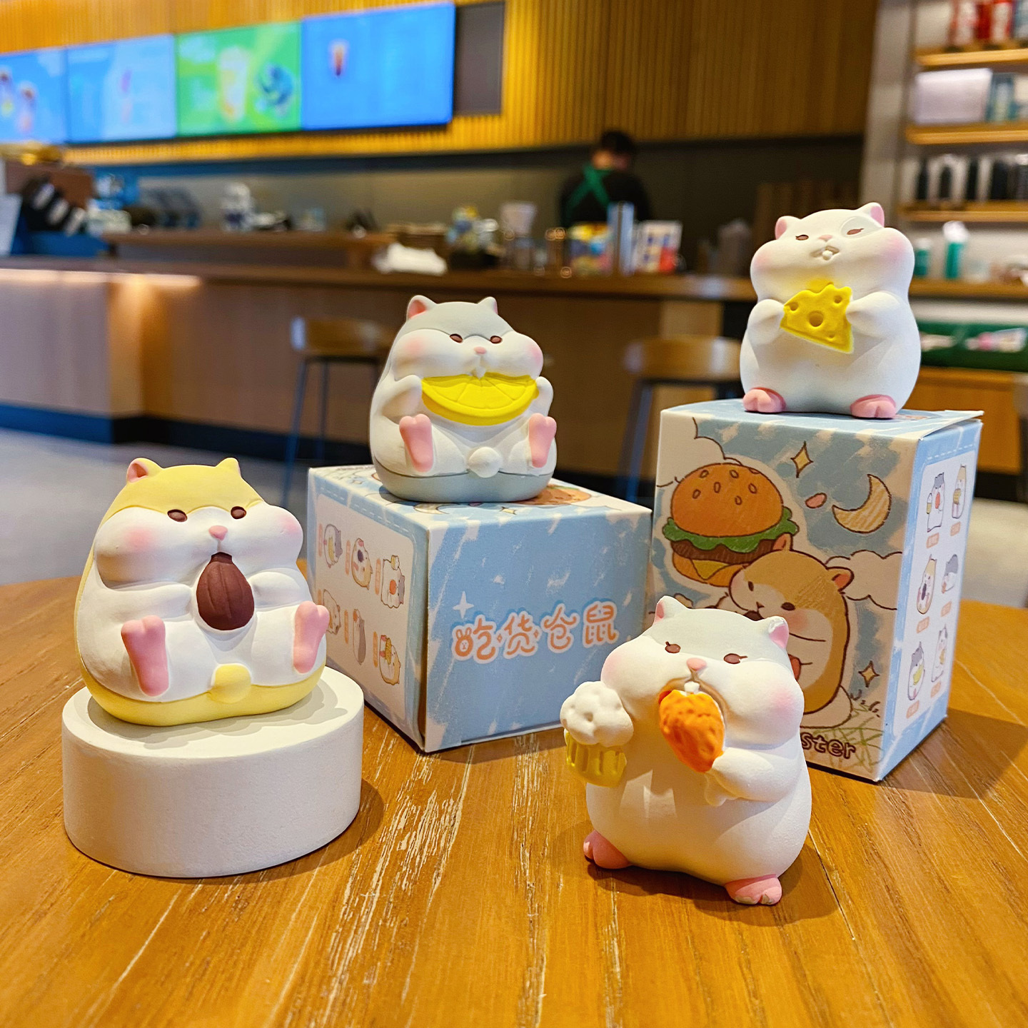 Foodie hamster mini figurines showing multiple designs