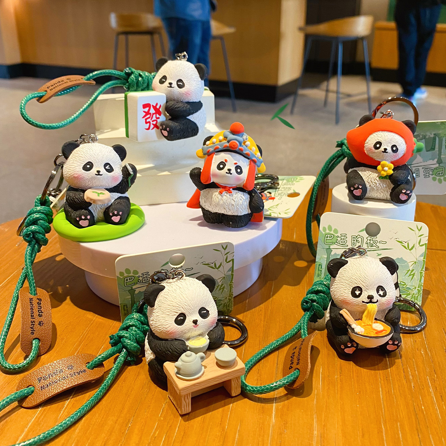 Sichuan panda keychain charms showing multiple designs