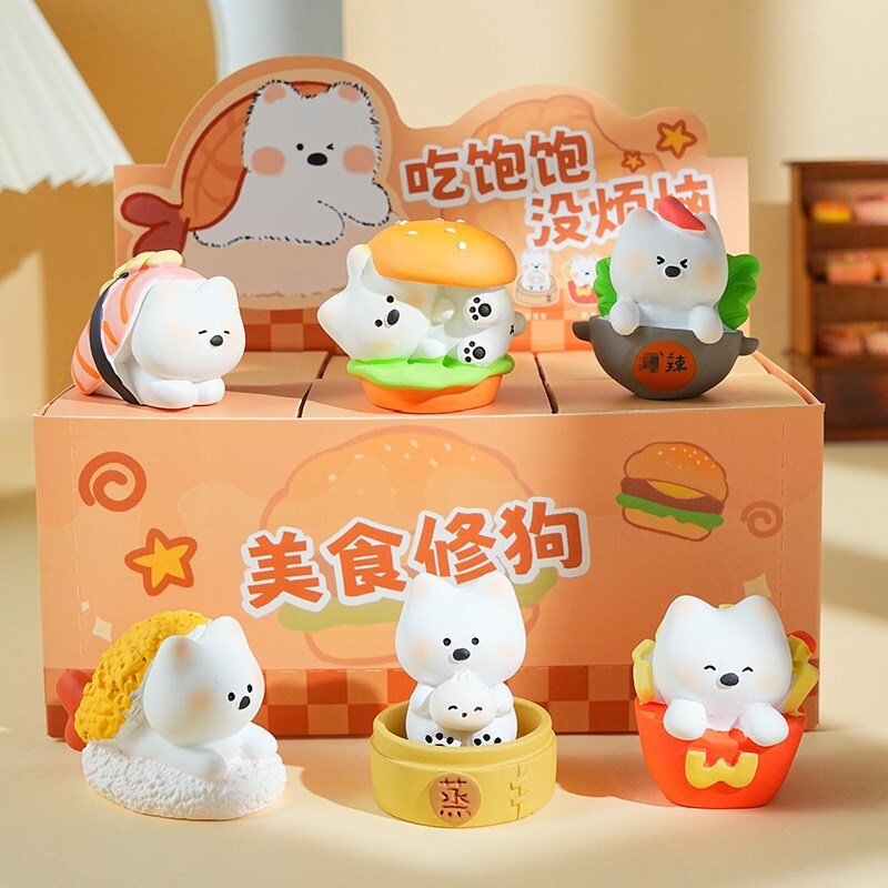 Westie puppy foodie mini figurines featuring all six designs