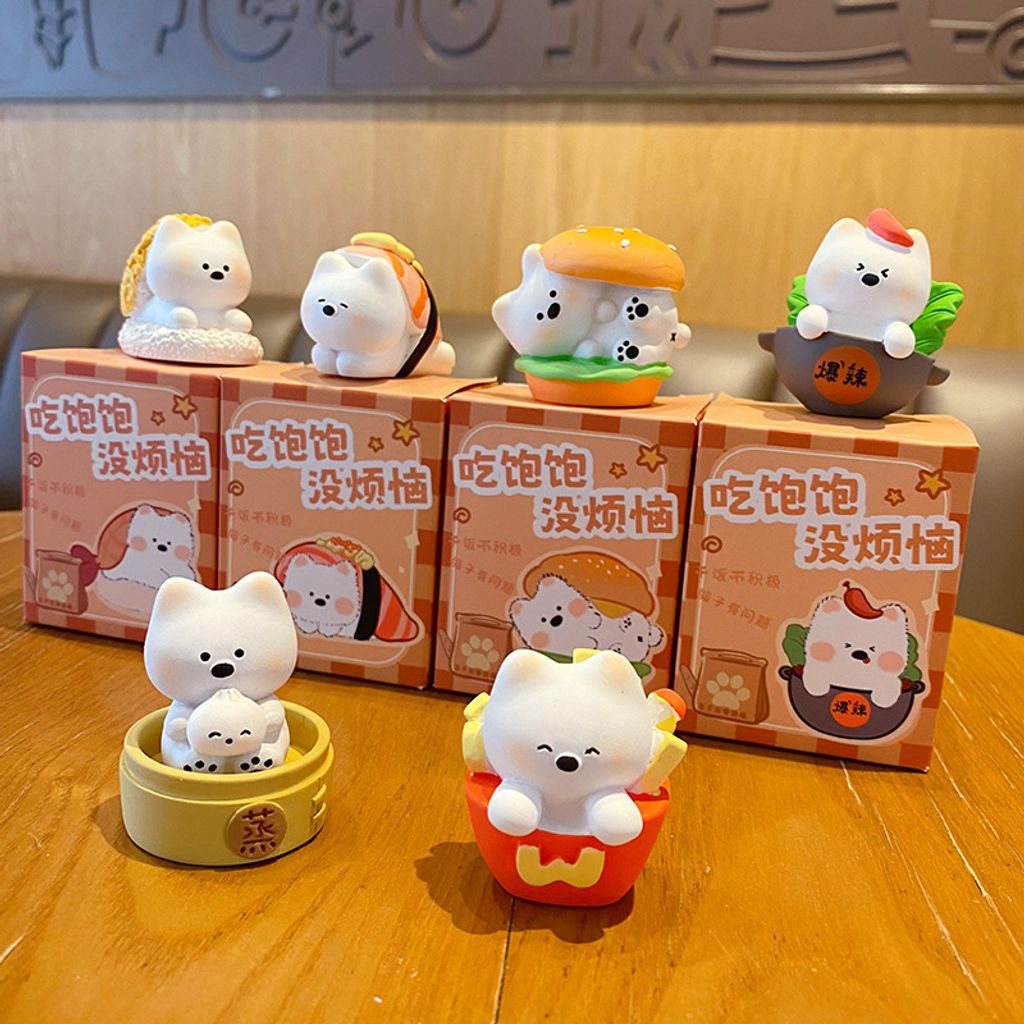 Westie puppy foodie mini figurines featuring all six designs