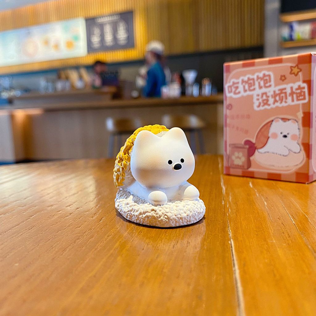 Westie puppy tempura shrimp mini figurine