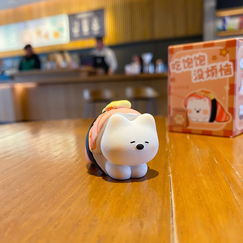 Westie puppy salmon sushi mini figurine