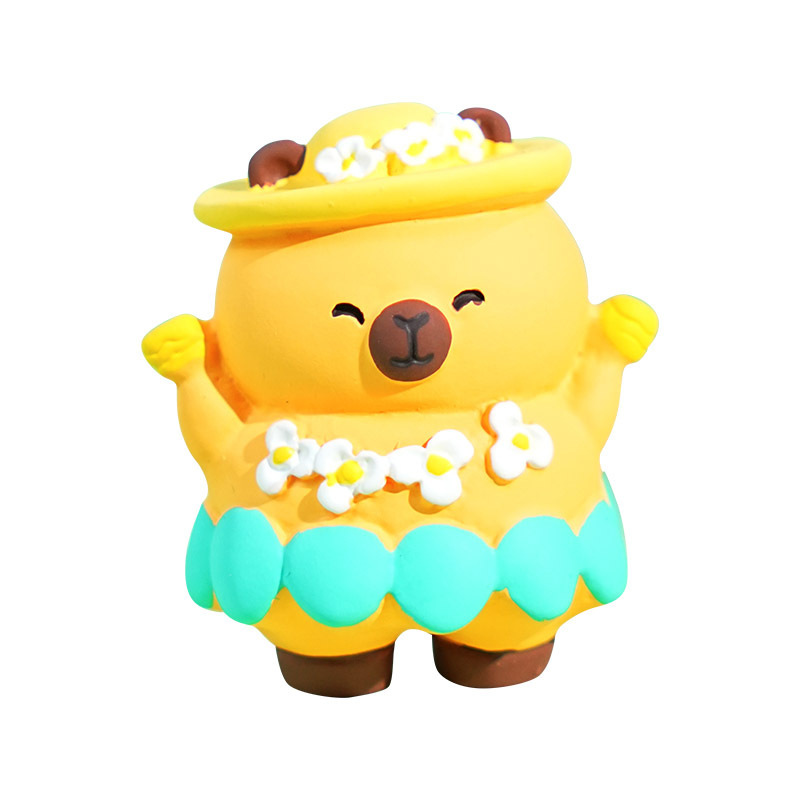 Maracas capybara mini figurine on white background