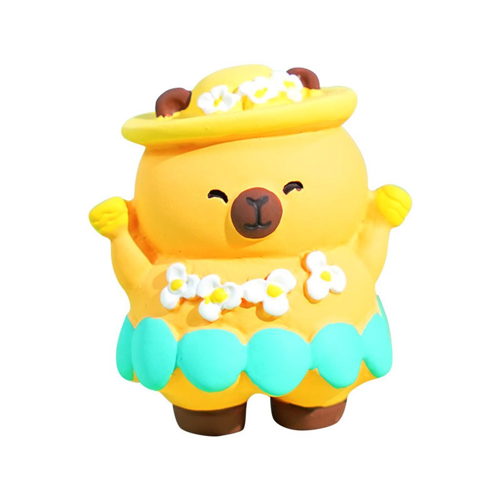 Maracas capybara mini figurine on white background