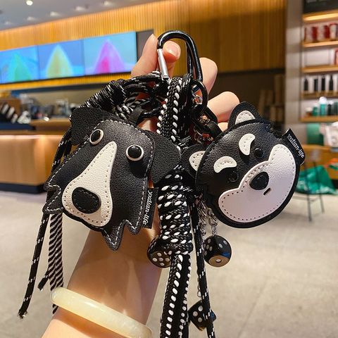 DIY Bernese and Husky dog leather keychain charms