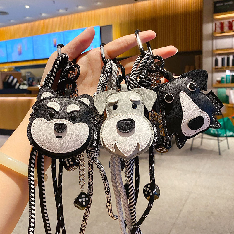 DIY leather dog keychain charms featuring all three designs