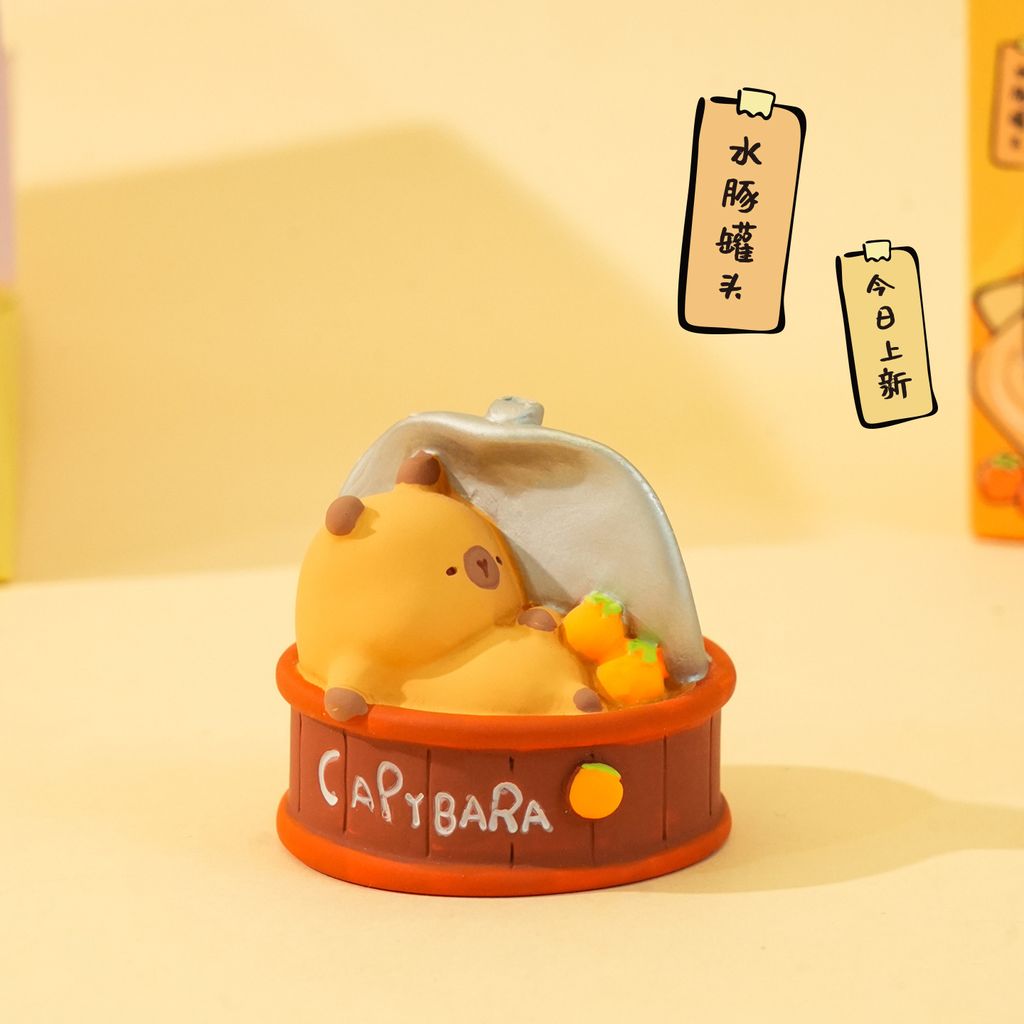 Capybara can mini figurine