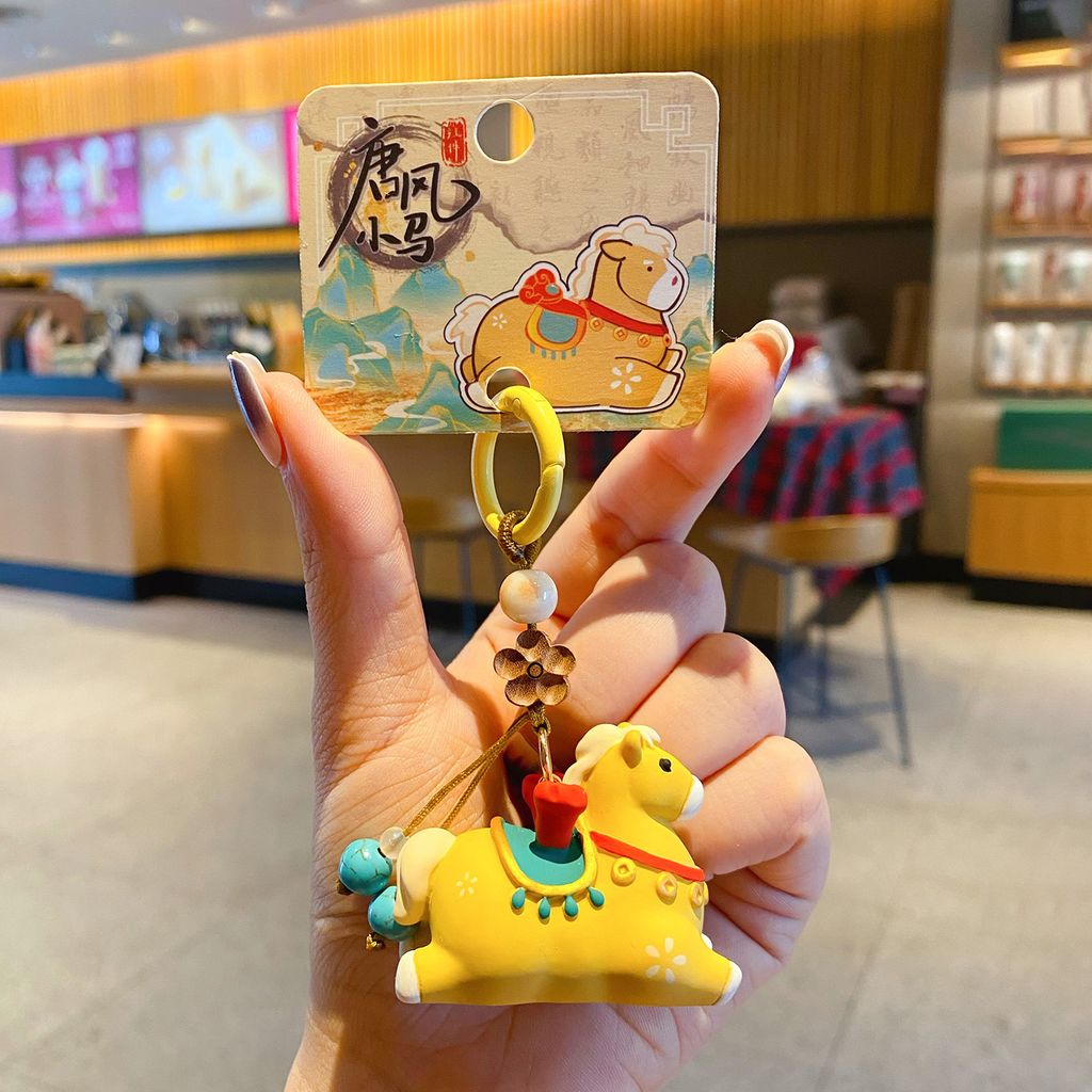 Tang-style cute instant good fortune pony keychain charm