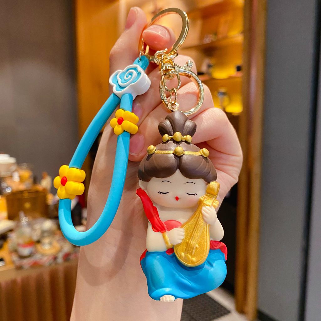 Dunhuang Flying Apsara keychain charm in pipa style