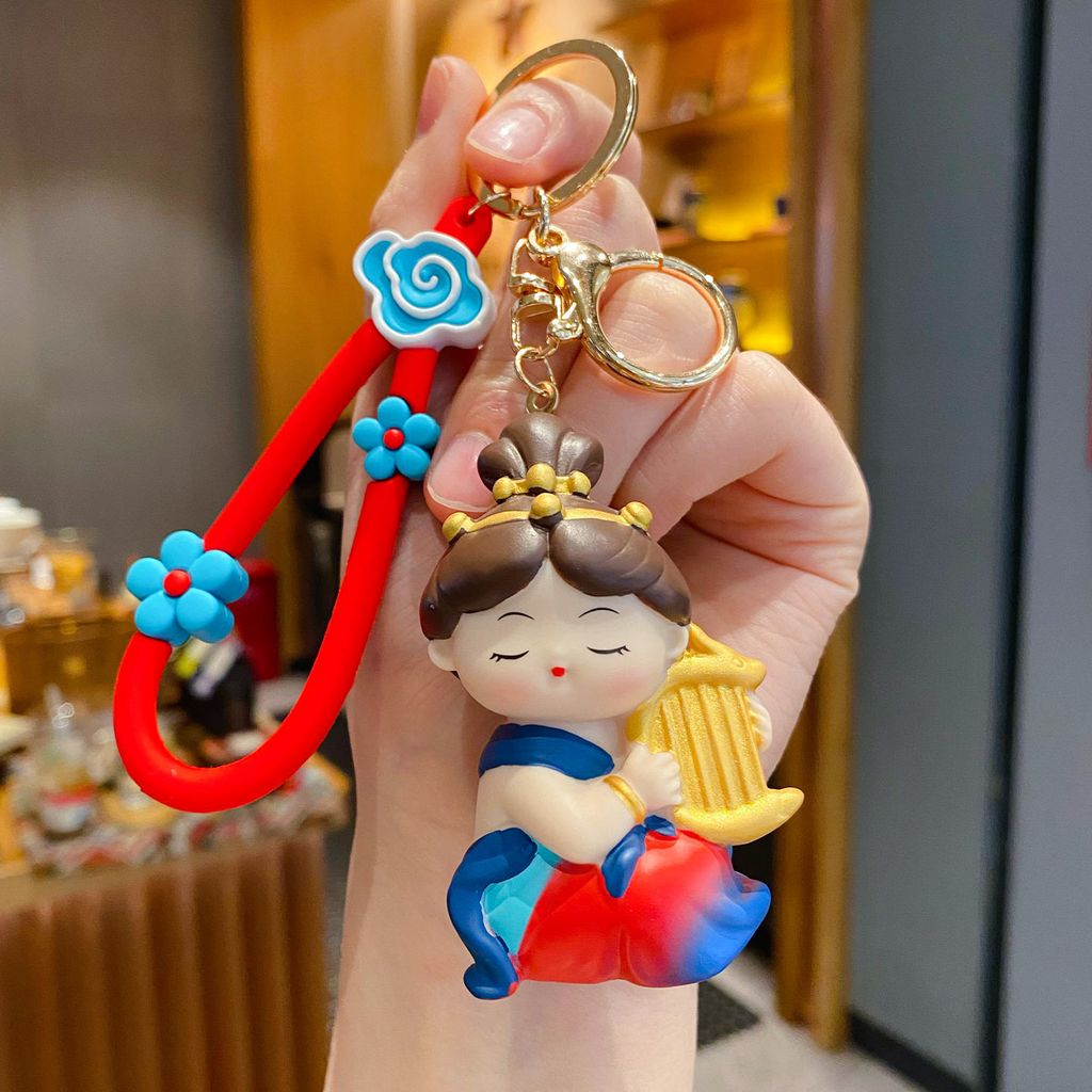 Dunhuang Flying Apsara keychain charm in konghou style