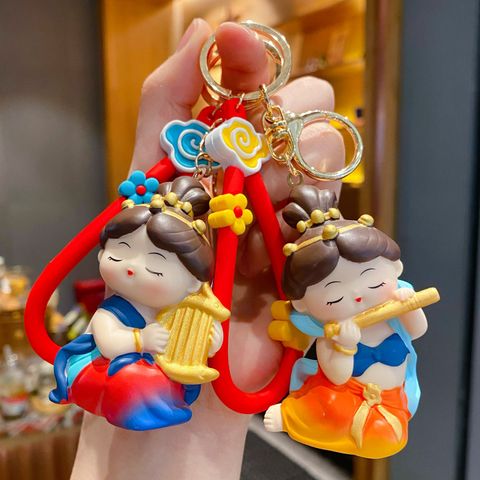 Dunhuang Flying Apsara keychain charms in konghou style and flute style