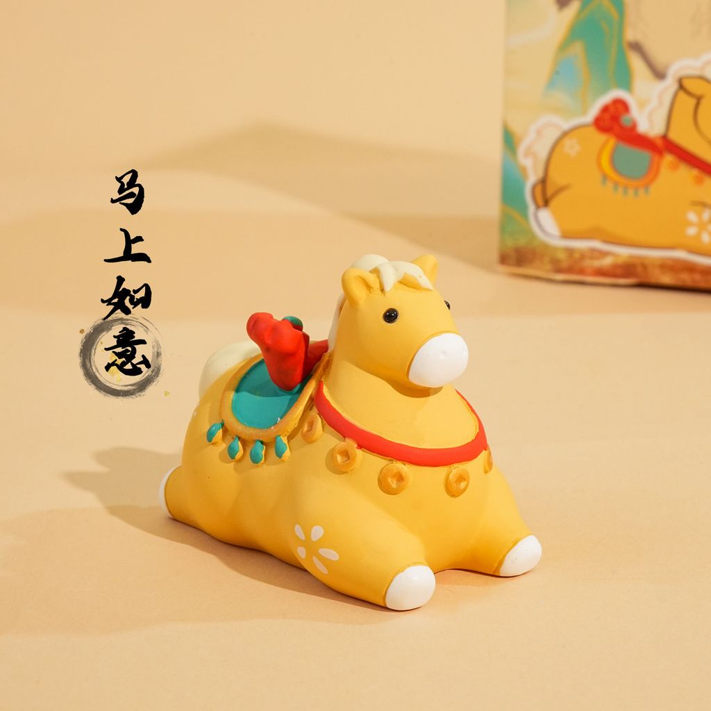 Tang-style cute instant good fortune pony mini figurine